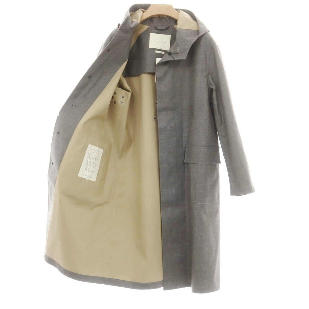 【中古】【未使用】マッキントッシュ Mackintosh ウール ゴム引き フーデッドコート グレー【 38 】【 状態ランクS 】【 メンズ 】