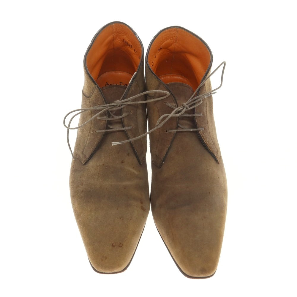 【中古】サントーニ Santoni スエード チャッカブーツ ブラウン【 8 1/2 F 】【 状態ランクD 】【 メンズ 】