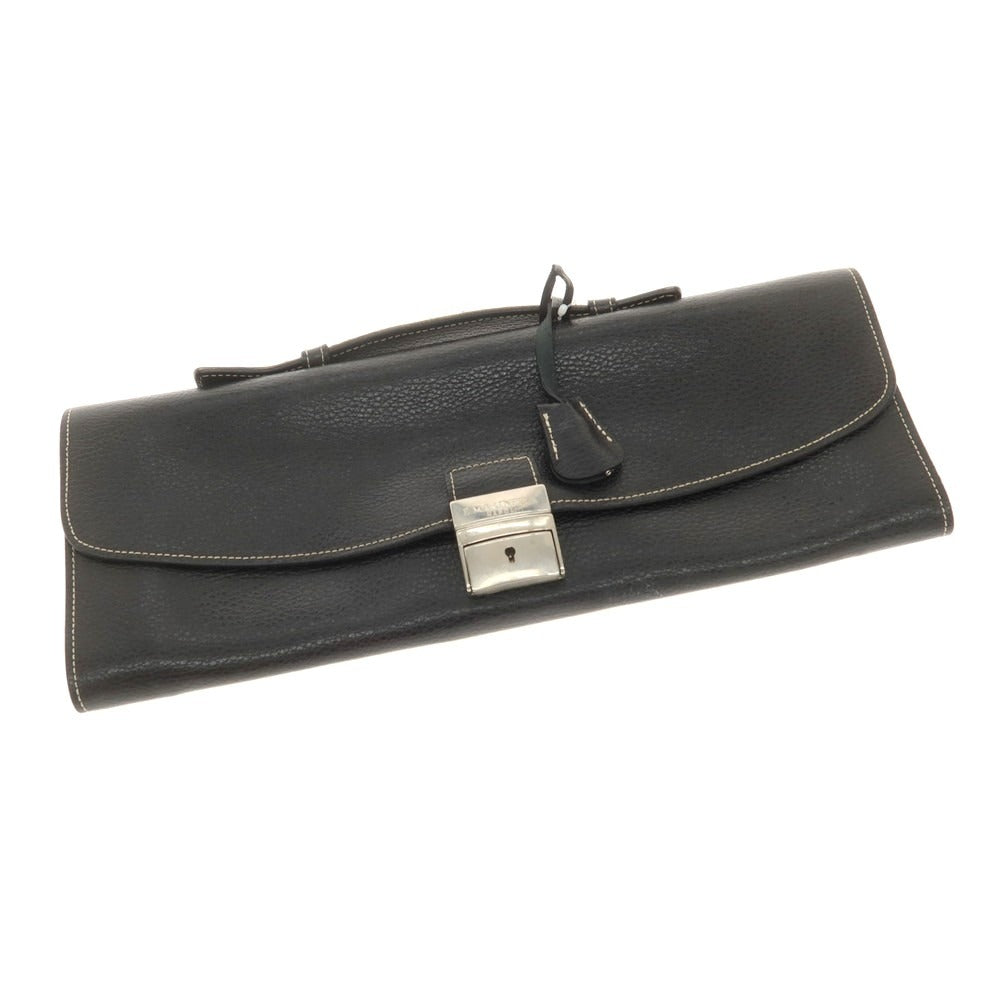 【中古】マリネッラ E.MARINELLA ソットブラッチョ クラッチバッグ ブリーフケース ブラック【 状態ランクC 】【 メンズ 】