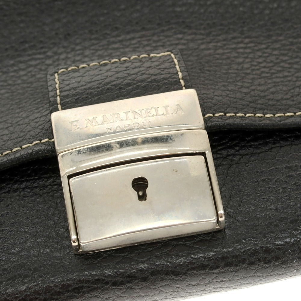 【中古】マリネッラ E.MARINELLA ソットブラッチョ クラッチバッグ ブリーフケース ブラック【 状態ランクC 】【 メンズ 】