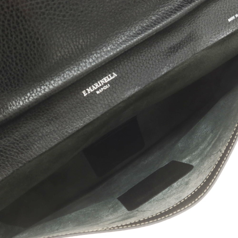 【中古】マリネッラ E.MARINELLA ソットブラッチョ クラッチバッグ ブリーフケース ブラック【 状態ランクC 】【 メンズ 】