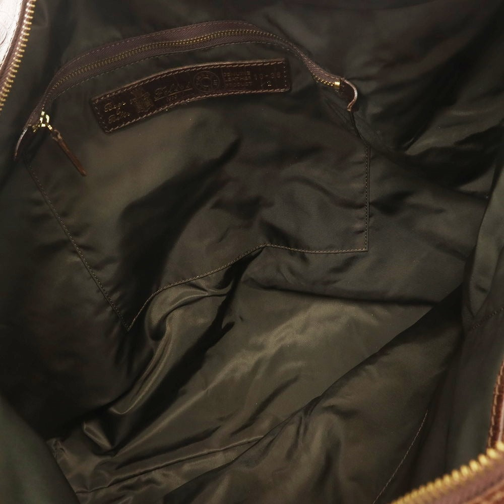 【中古】フェリージ Felisi クロコダイル型押しレザー ショルダーバッグ ブラウン【 状態ランクB 】【 メンズ 】