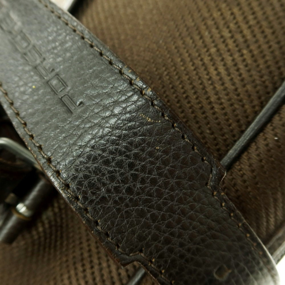 【中古】ポルシェデザイン Porsche Design ツイルキャンバス ブリーフケース ダークオリーブxダークブラウン【 状態ランクC 】【 メンズ 】