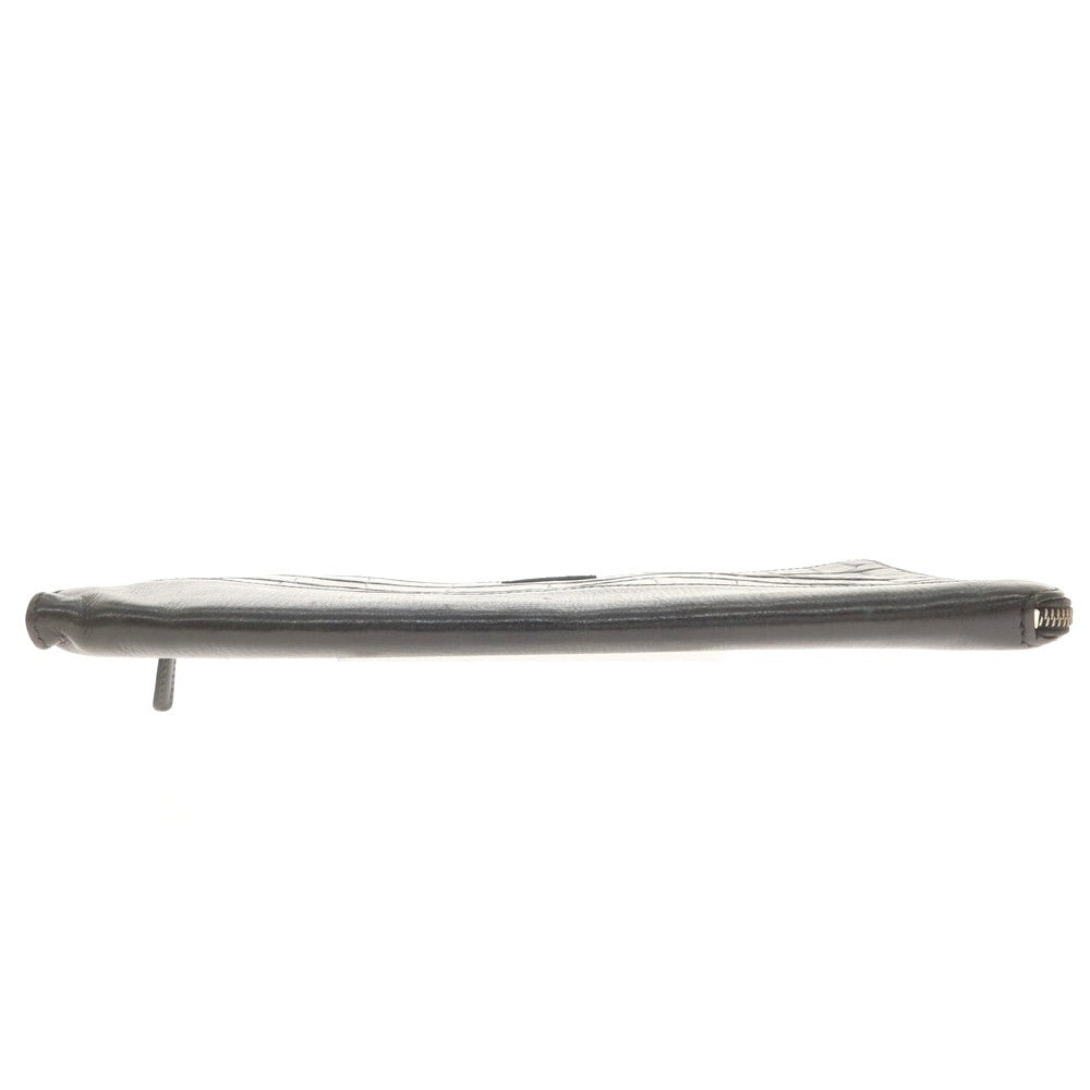 【中古】ダニエルアンドボブ Daniel & Bob クロコダイル型押しレザー クラッチバッグ ブラック【 状態ランクC 】【 メンズ 】