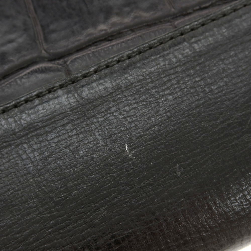 【中古】ダニエルアンドボブ Daniel & Bob クロコダイル型押しレザー クラッチバッグ ブラック【 状態ランクC 】【 メンズ 】