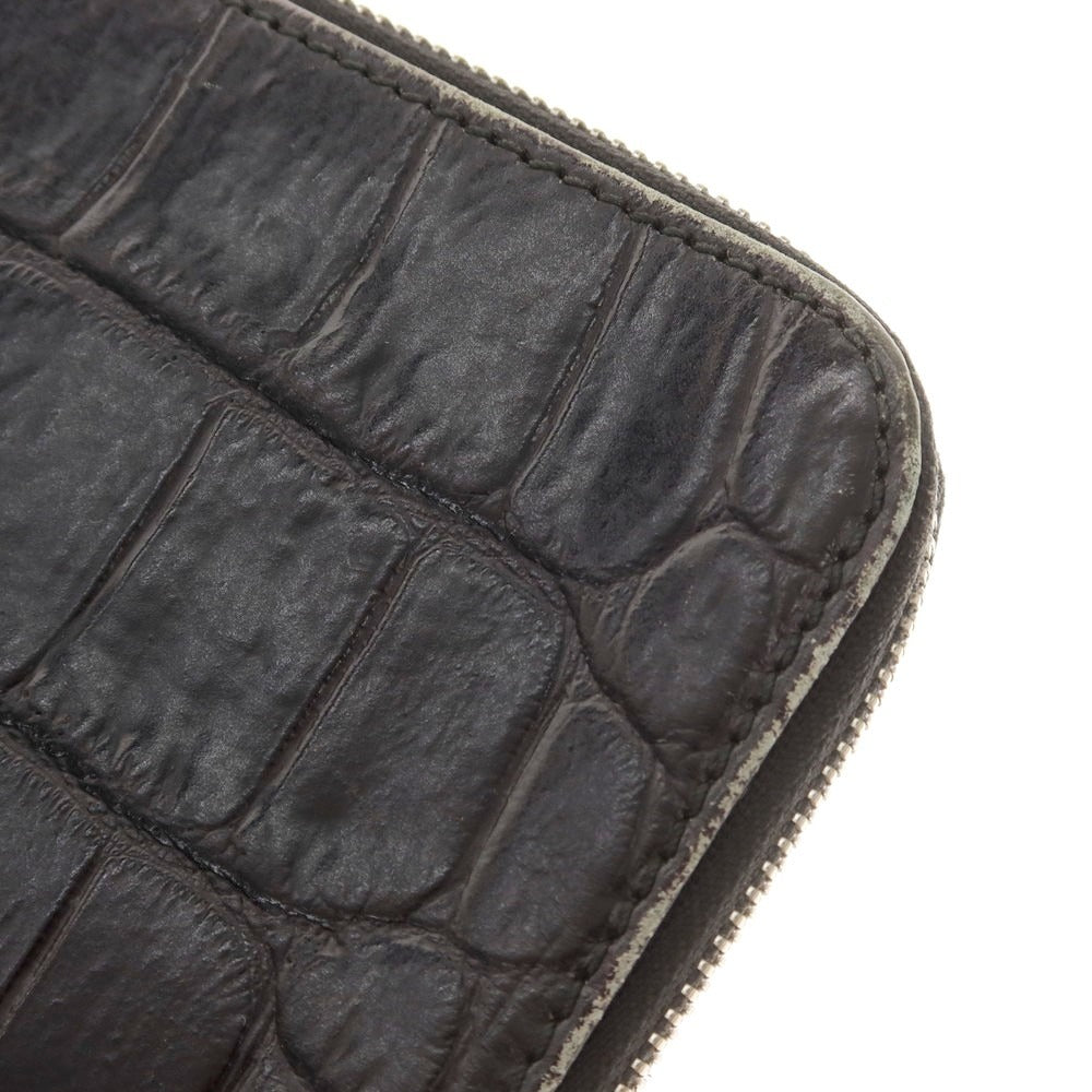 【中古】ダニエルアンドボブ Daniel & Bob クロコダイル型押しレザー クラッチバッグ ブラック【 状態ランクC 】【 メンズ 】