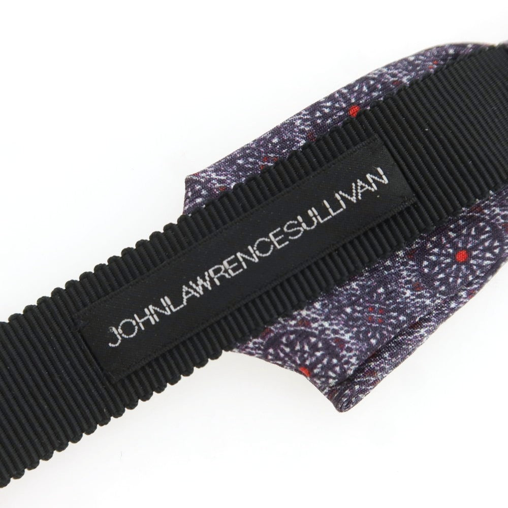 【中古】ジョンローレンスサリバン JOHN LAWRENCE SULLIVAN シルク プリント ボウタイ 蝶ネクタイ グレー×パープル系【 状態ランクB 】【 メンズ 】