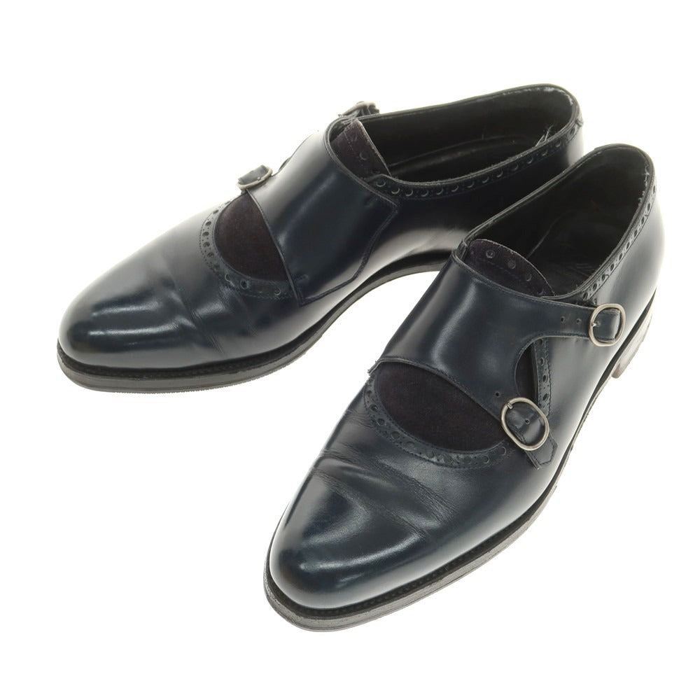 【中古】デュカル Ducal コンビ ダブルモンク ドレスシューズ ネイビー【 40 】【 状態ランクB 】【 メンズ 】
