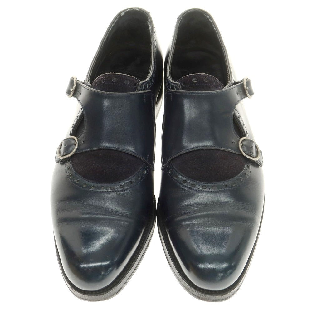 【中古】デュカル Ducal コンビ ダブルモンク ドレスシューズ ネイビー【 40 】【 状態ランクB 】【 メンズ 】