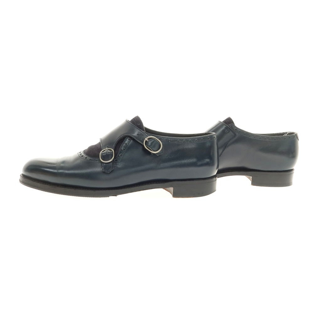【中古】デュカル Ducal コンビ ダブルモンク ドレスシューズ ネイビー【 40 】【 状態ランクB 】【 メンズ 】