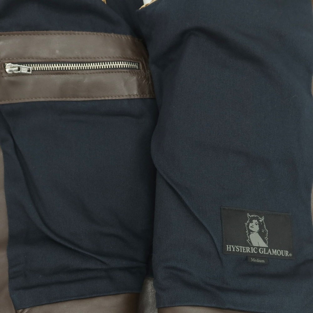 【中古】ヒステリックグラマー HYSTERIC GLAMOUR ×Lewis Leathers レザー ライダースジャケット ブラウン【 M 】【 状態ランクC 】【 メンズ 】