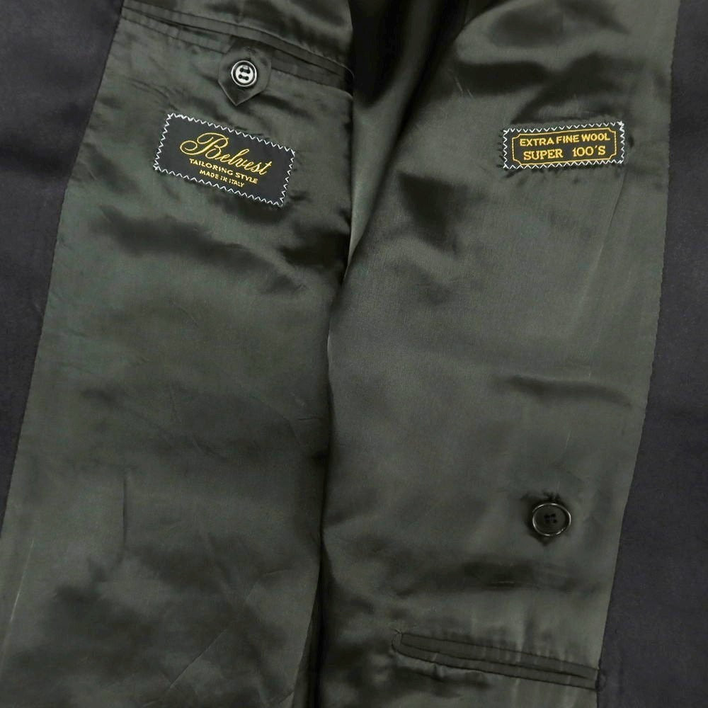 【中古】ベルベスト Belvest ウール タキシード ダブルスーツ ブラック【 46 】【 状態ランクC 】【 メンズ 】