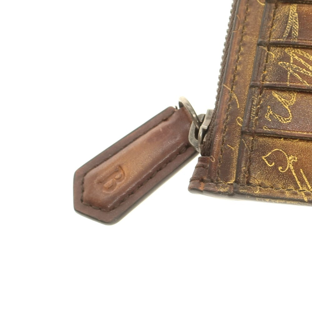 【中古】ベルルッティ Berluti ゴールデンパティーヌ カリグラフィ カードケース ブラウン【 状態ランクA 】【 メンズ 】
