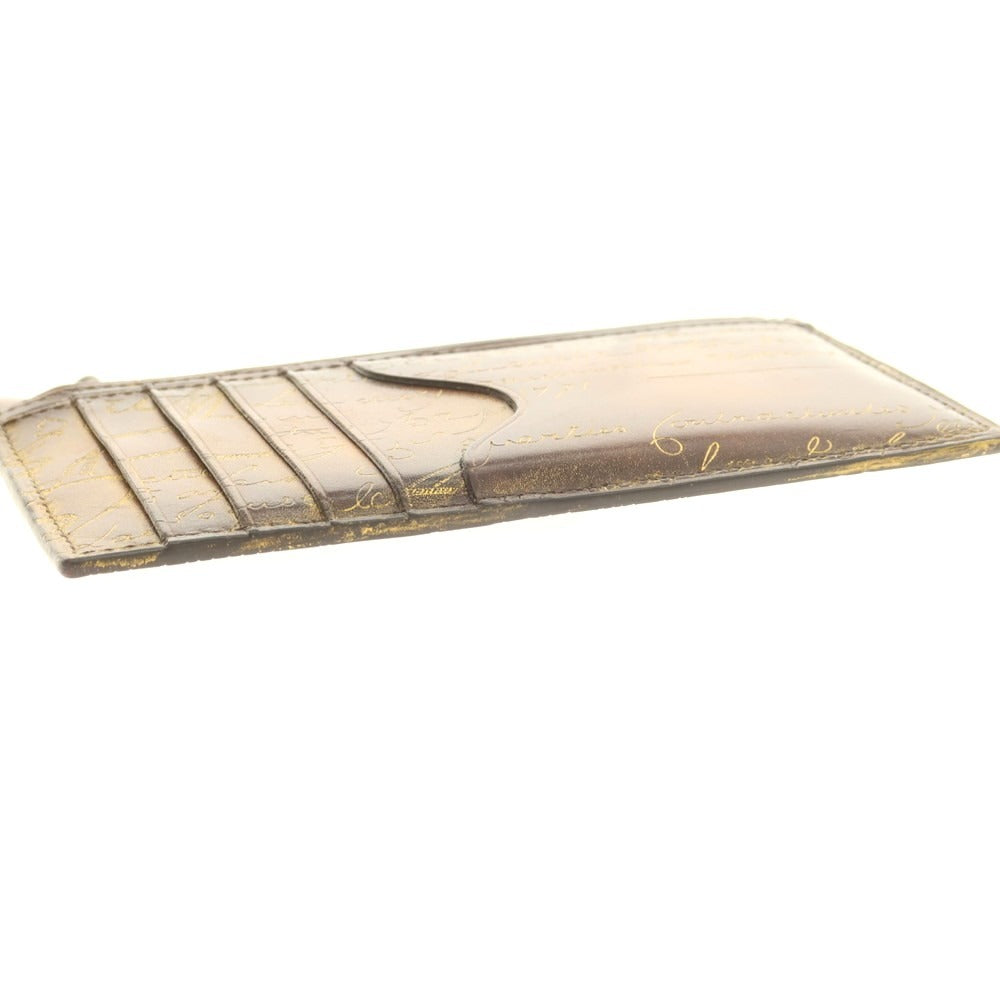 【中古】ベルルッティ Berluti ゴールデンパティーヌ カリグラフィ カードケース ブラウン【 状態ランクA 】【 メンズ 】