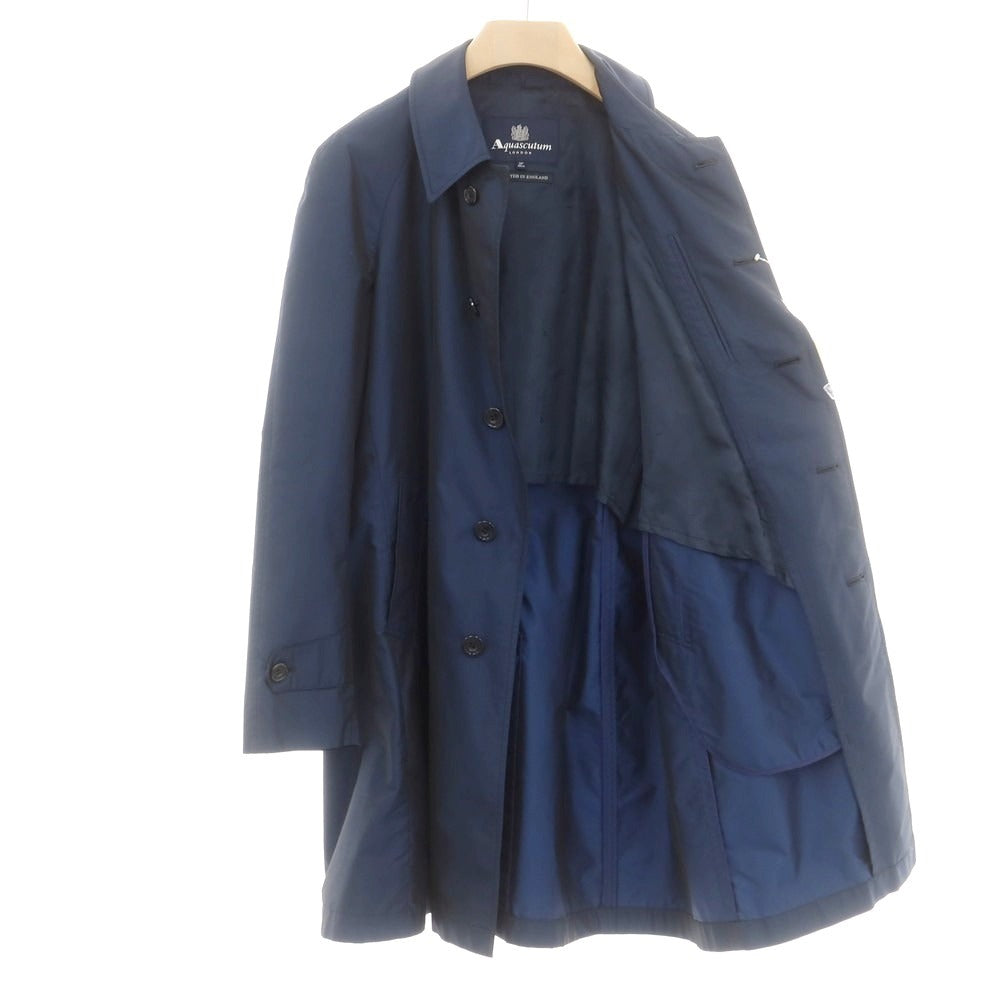 【中古】アクアスキュータム Aquascutum ナイロン ステンカラーコート ネイビー【 38 】【 状態ランクC 】【 メンズ 】