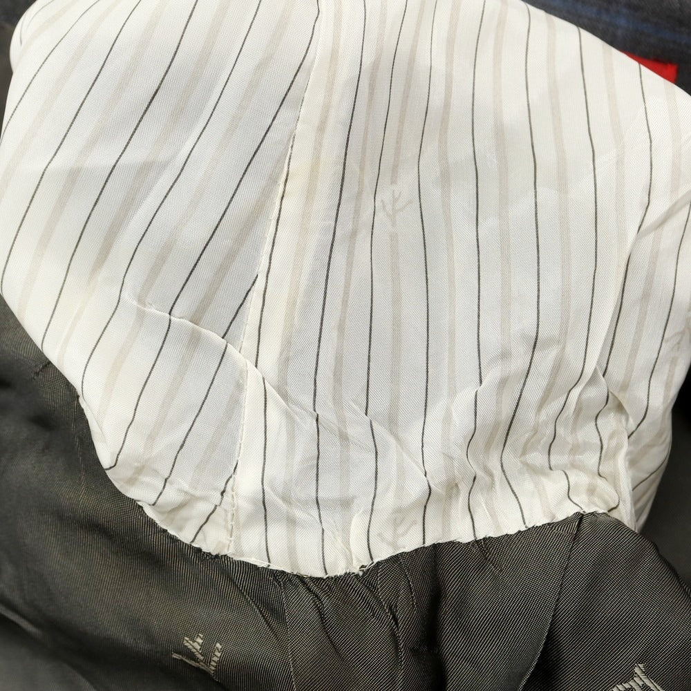 【中古】イザイア ISAIA ウール130’s チェック テーラードジャケット グレーxブルー【 46 】【 状態ランクC 】【 メンズ 】