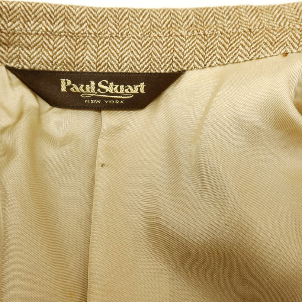 【中古】ポールスチュアート PAUL STUART シルクリネンウール テーラードジャケット ブラウンxオフホワイト【 46 】【 状態ランクB 】【 メンズ 】