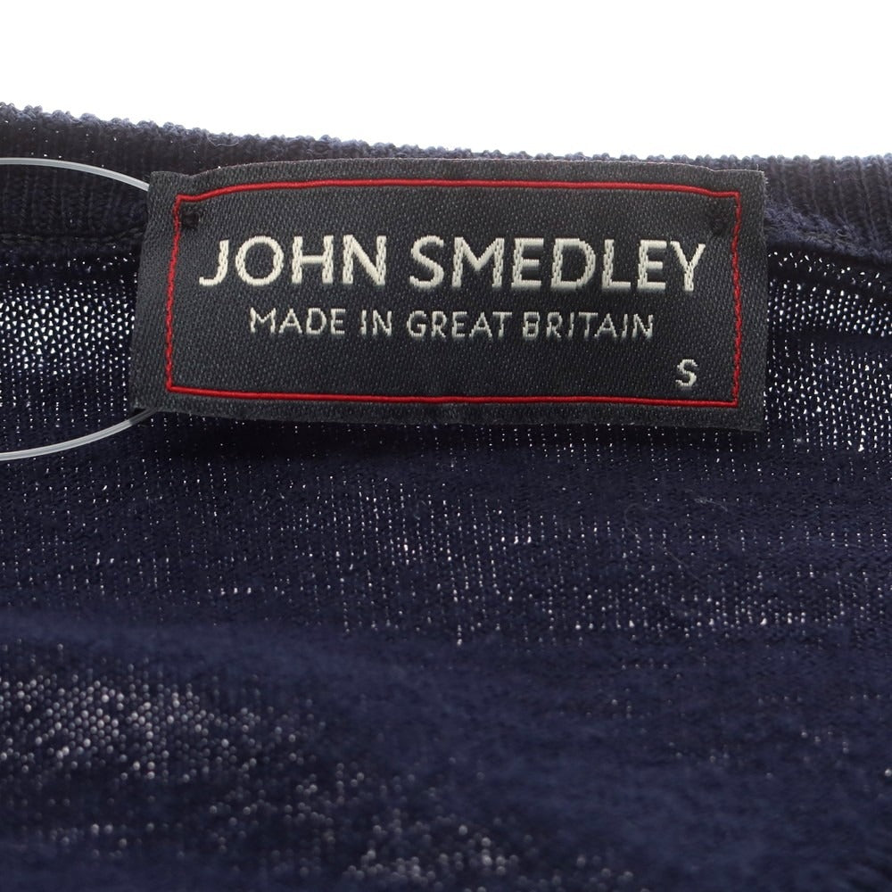 【中古】ジョンスメドレー JOHN SMEDLEY ハイゲージ ウール Vネック プルオーバーニット ネイビー【 S 】【 状態ランクB 】【 メンズ 】