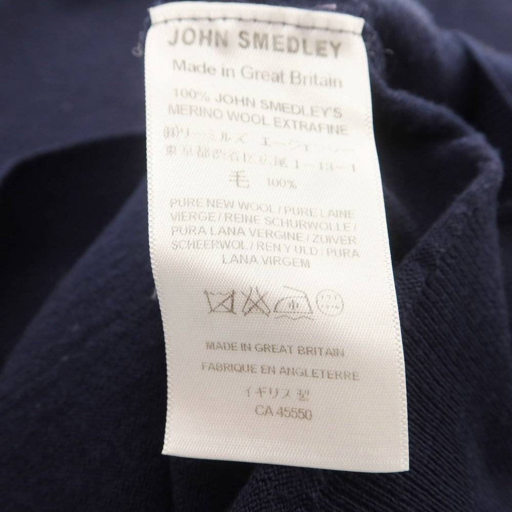 【中古】ジョンスメドレー JOHN SMEDLEY ハイゲージ ウール Vネック プルオーバーニット ネイビー【 S 】【 状態ランクB 】【 メンズ 】