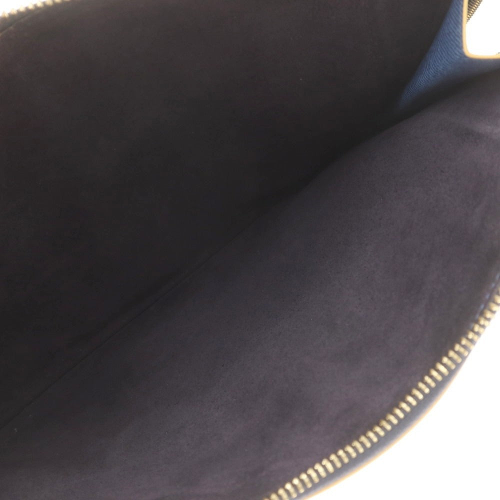 【中古】スマイソン SMYTHSON レザー プリント クラッチバッグ ブルー【 状態ランクB 】【 メンズ 】