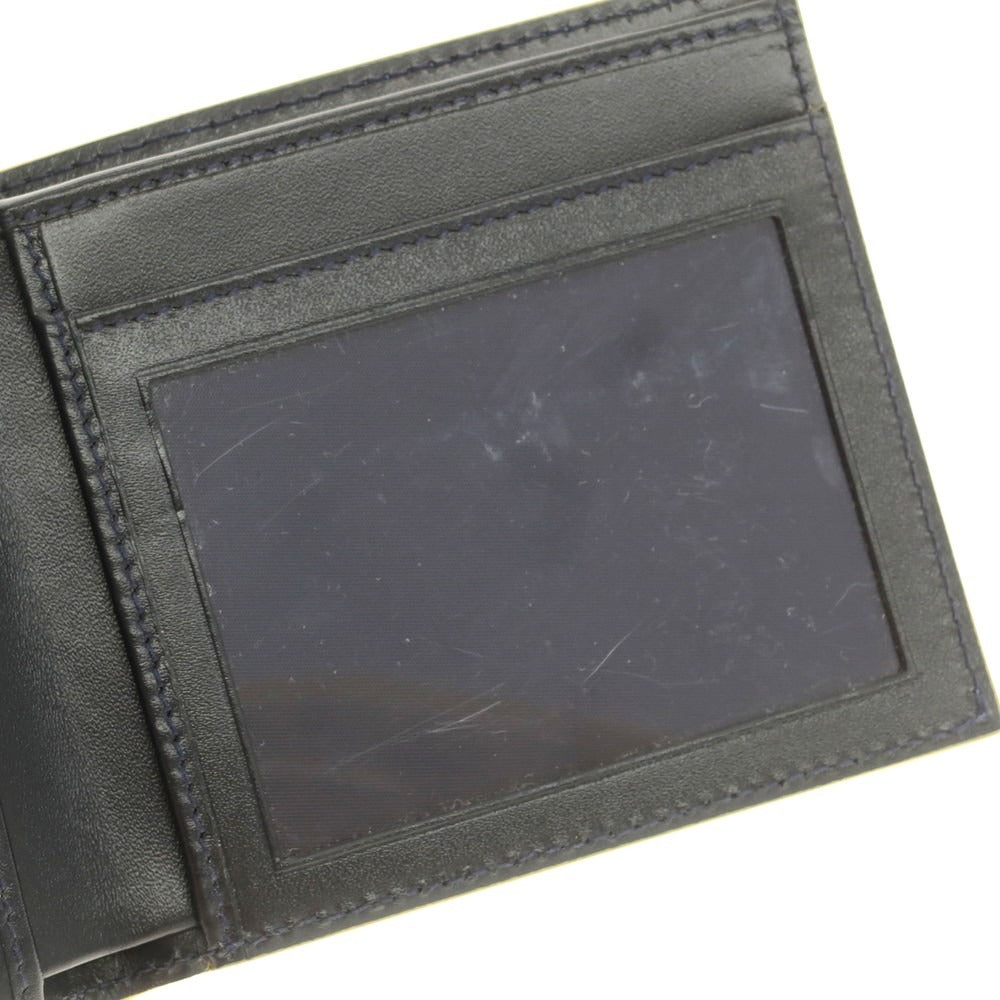 【中古】スマイソン SMYTHSON プリントレザー 二つ折り財布 ブルーxネイビー【 状態ランクB 】【 メンズ 】