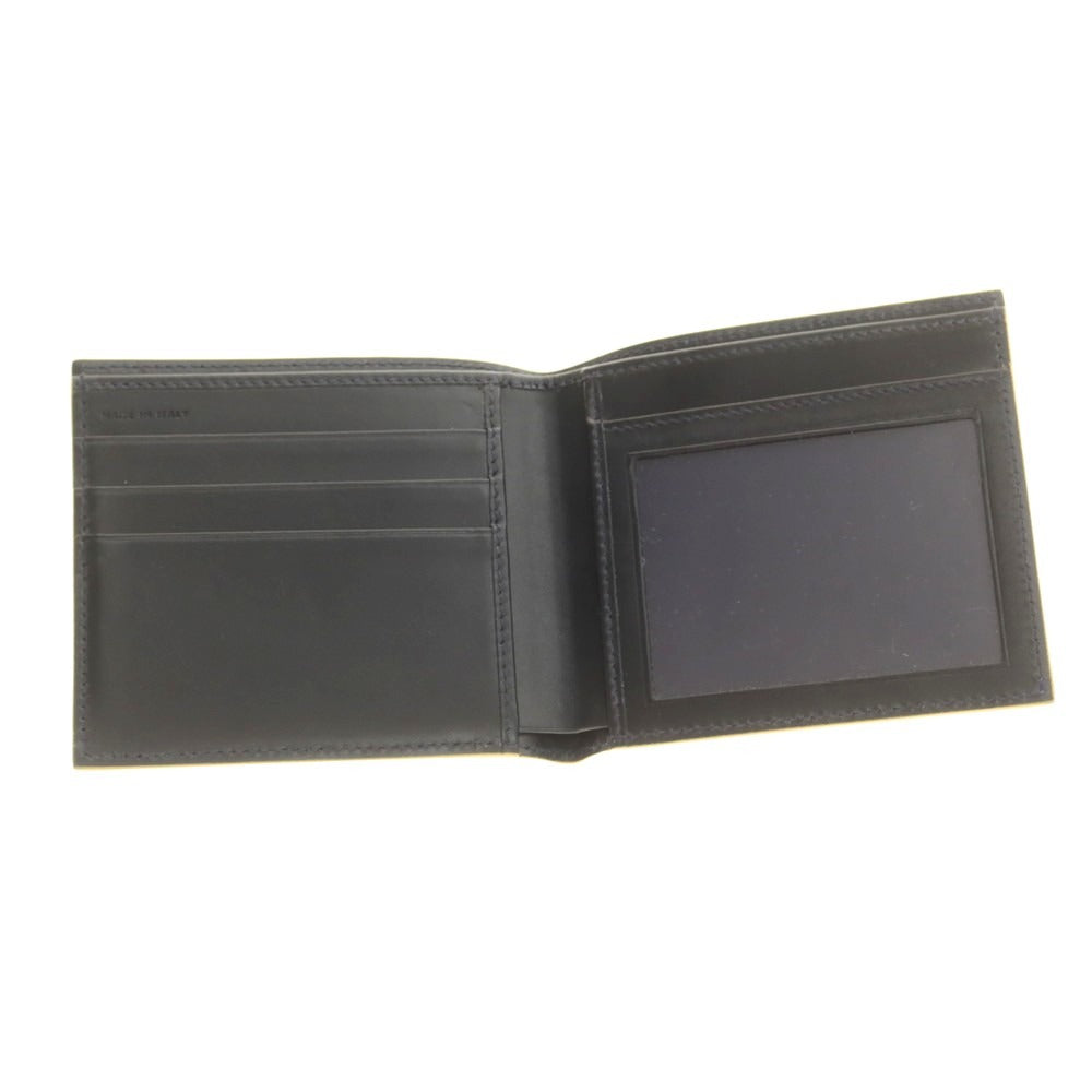 【中古】スマイソン SMYTHSON プリントレザー 二つ折り財布 ブルーxネイビー【 状態ランクB 】【 メンズ 】