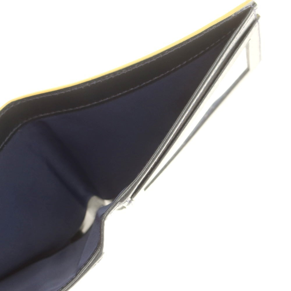 【中古】スマイソン SMYTHSON プリントレザー 二つ折り財布 ブルーxネイビー【 状態ランクB 】【 メンズ 】