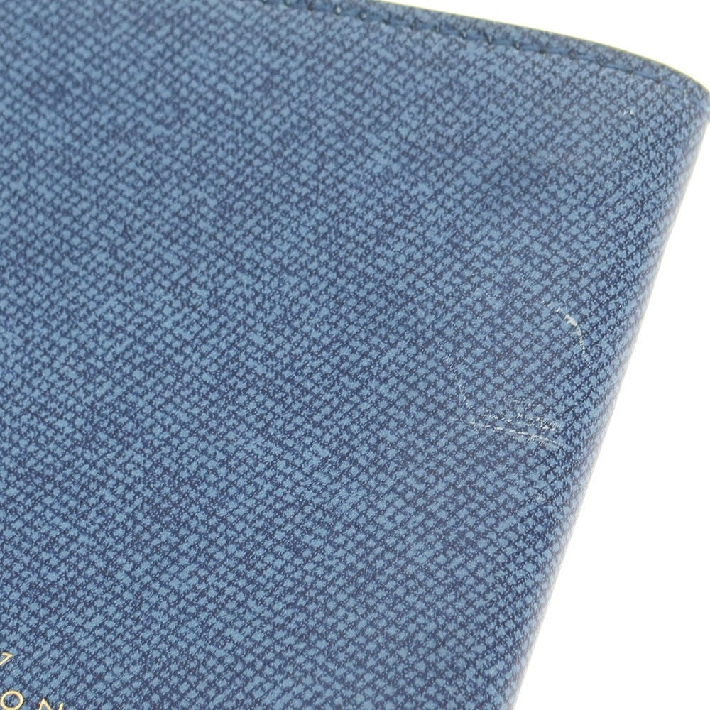 【中古】スマイソン SMYTHSON プリントレザー 二つ折り財布 ブルーxネイビー【 状態ランクB 】【 メンズ 】