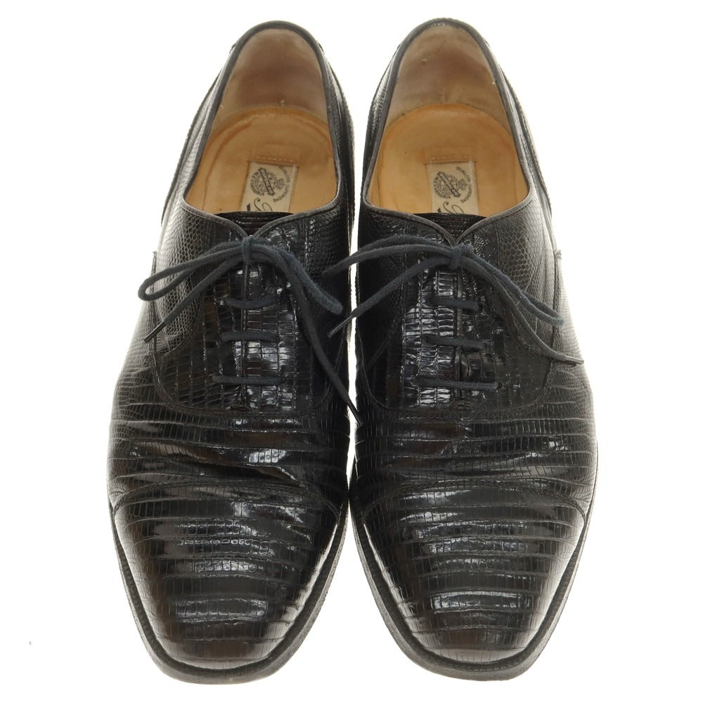 【中古】ボルサリーノ Borsalino 型押しレザー ドレスシューズ ブラック【 25 1/2EE 】【 状態ランクC 】【 メンズ 】