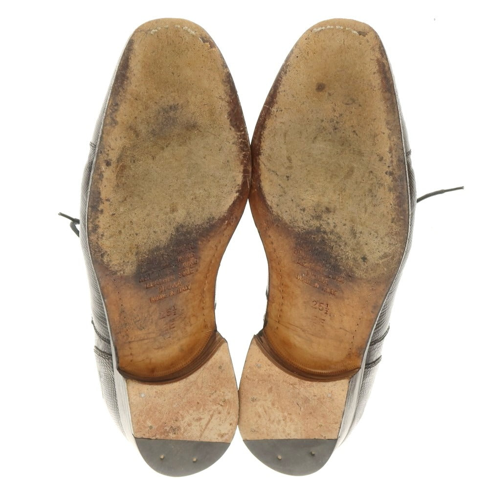 【中古】ボルサリーノ Borsalino 型押しレザー ドレスシューズ ブラック【 25 1/2EE 】【 状態ランクC 】【 メンズ 】