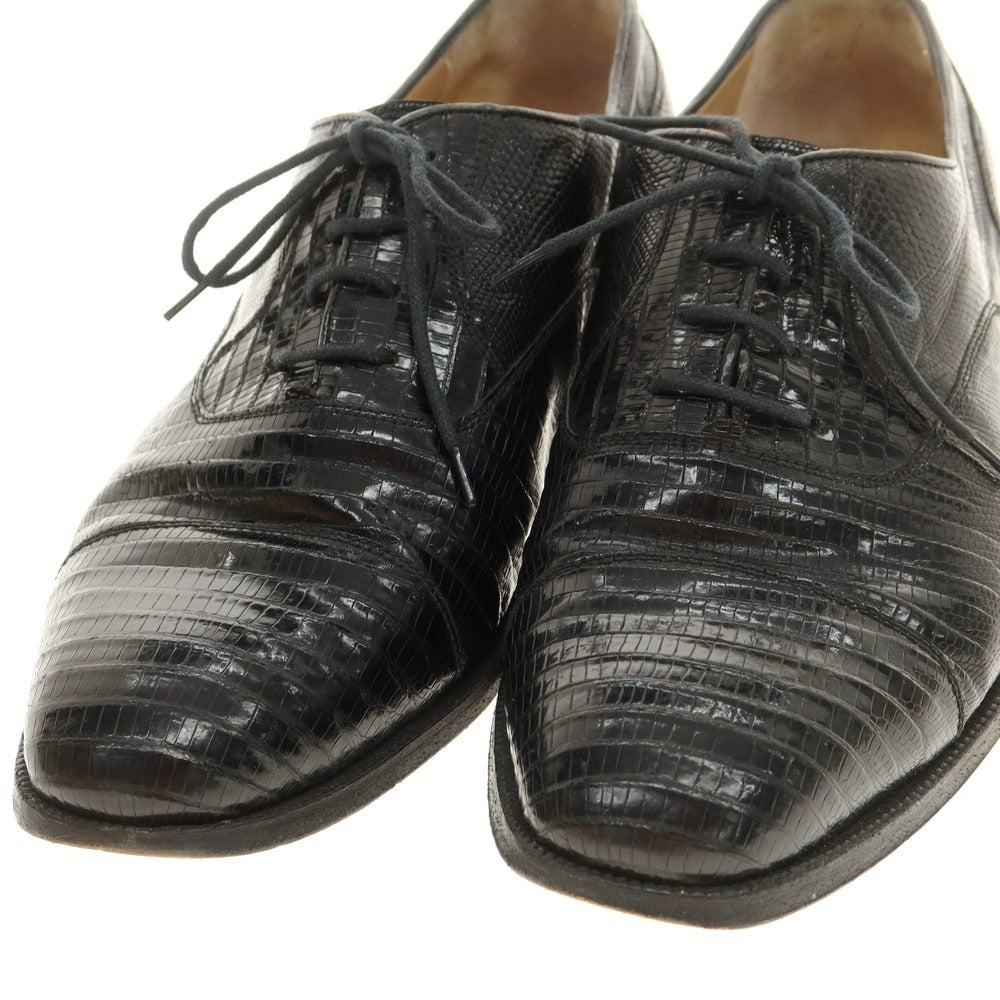 【中古】ボルサリーノ Borsalino 型押しレザー ドレスシューズ ブラック【 25 1/2EE 】【 状態ランクC 】【 メンズ 】