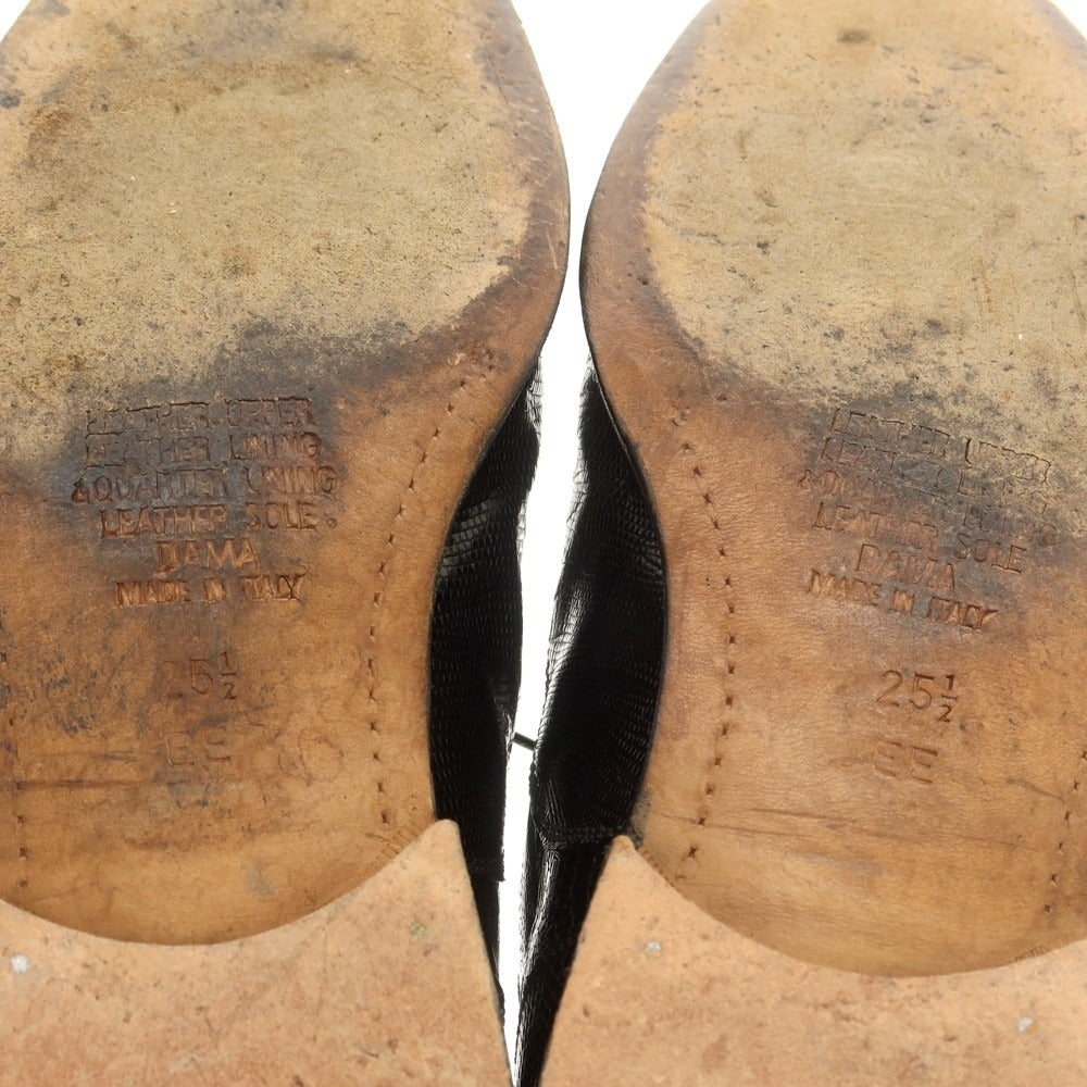 【中古】ボルサリーノ Borsalino 型押しレザー ドレスシューズ ブラック【 25 1/2EE 】【 状態ランクC 】【 メンズ 】