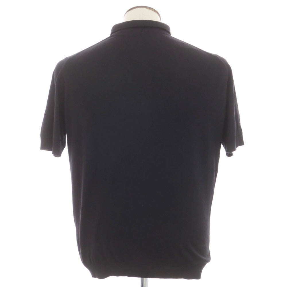 【中古】ジョンスメドレー JOHN SMEDLEY ハイゲージ コットン 半袖 ポロニット ブラック【 XL 】【 状態ランクB 】【 メンズ 】