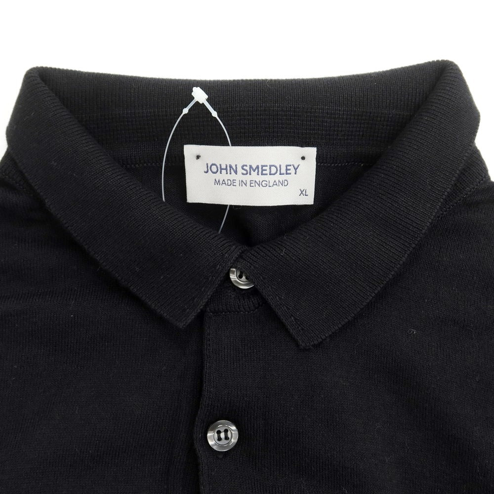 【中古】ジョンスメドレー JOHN SMEDLEY ハイゲージ コットン 半袖 ポロニット ブラック【 XL 】【 状態ランクB 】【 メンズ 】