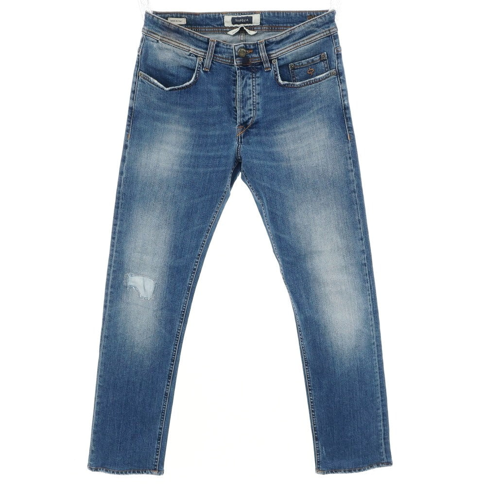 【中古】シビリア SIVIGLIA ダメージ加工 ストレッチ コットン ジーンズ デニムパンツ ブルー【 31 】【 状態ランクB 】【 メンズ 】