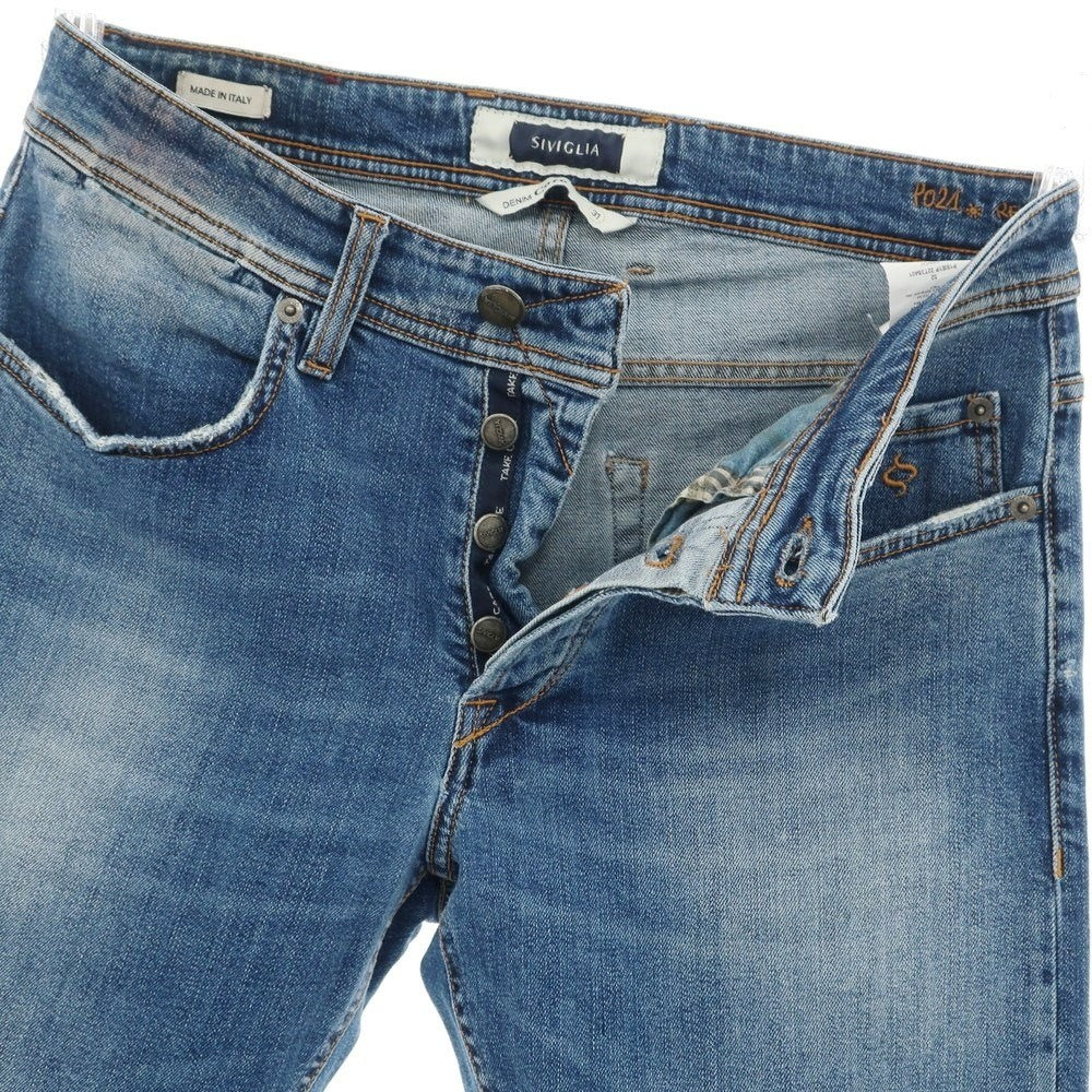 【中古】シビリア SIVIGLIA ダメージ加工 ストレッチ コットン ジーンズ デニムパンツ ブルー【 31 】【 状態ランクB 】【 メンズ 】