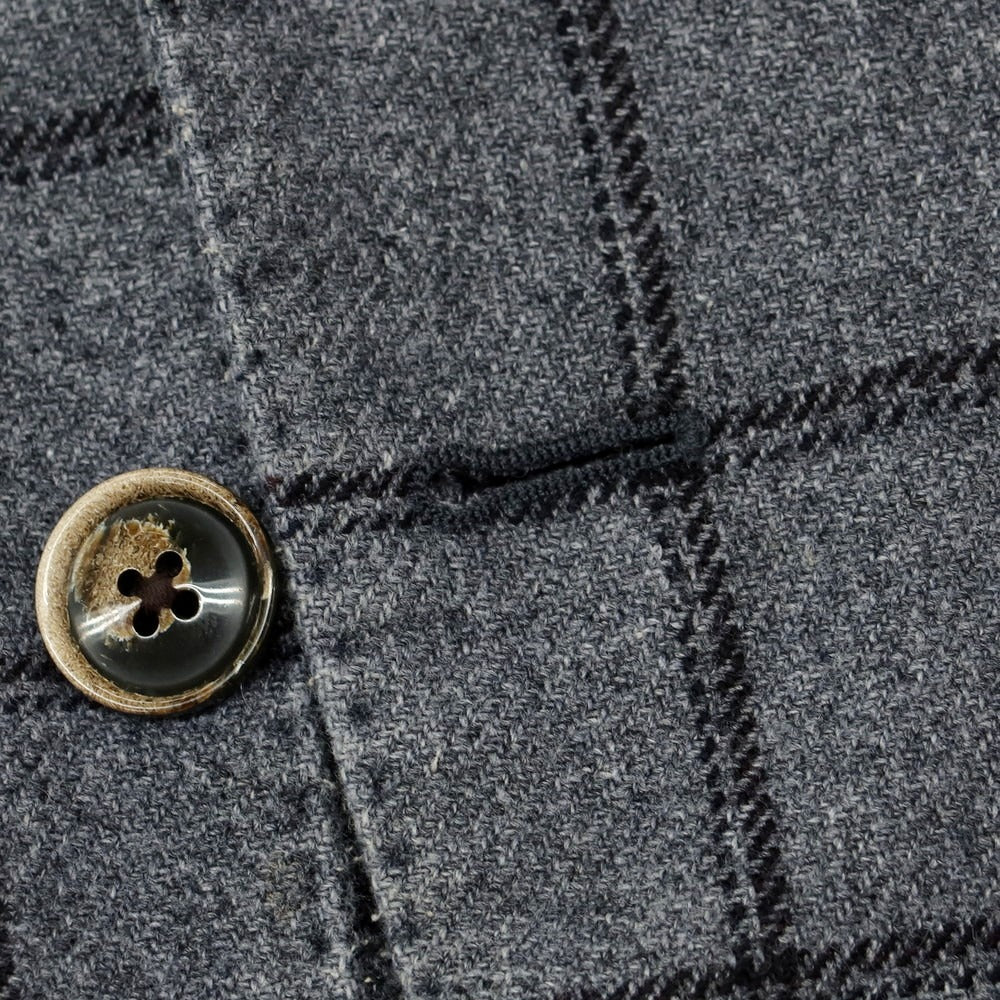 【中古】ラルディーニ LARDINI ウールポリエステル チェック テーラードジャケット グレー【 44 】【 状態ランクC 】【 メンズ 】