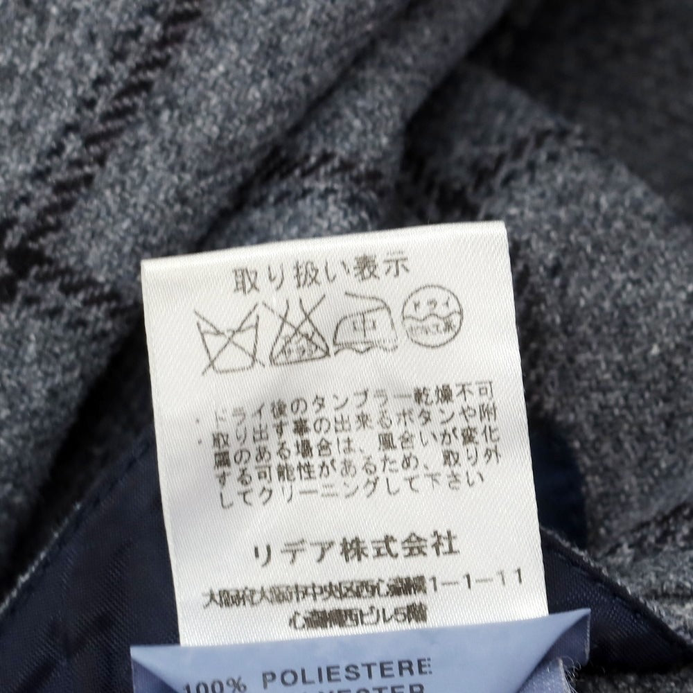 【中古】ラルディーニ LARDINI ウールポリエステル チェック テーラードジャケット グレー【 44 】【 状態ランクC 】【 メンズ 】