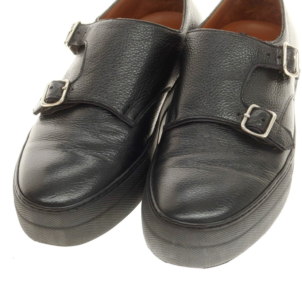 【中古】ユナイテッドアローズ UNITED ARROWS レザー ダブルモンク スニーカー ブラック【 40 】【 状態ランクB 】【 メンズ 】