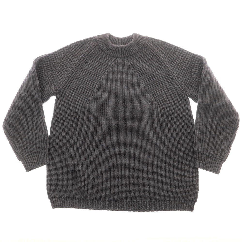 【中古】バトナー BATONER ローゲージ ウール クルーネック プルオーバーニット ダークグレー【 2 】【 状態ランクA 】【 メンズ 】