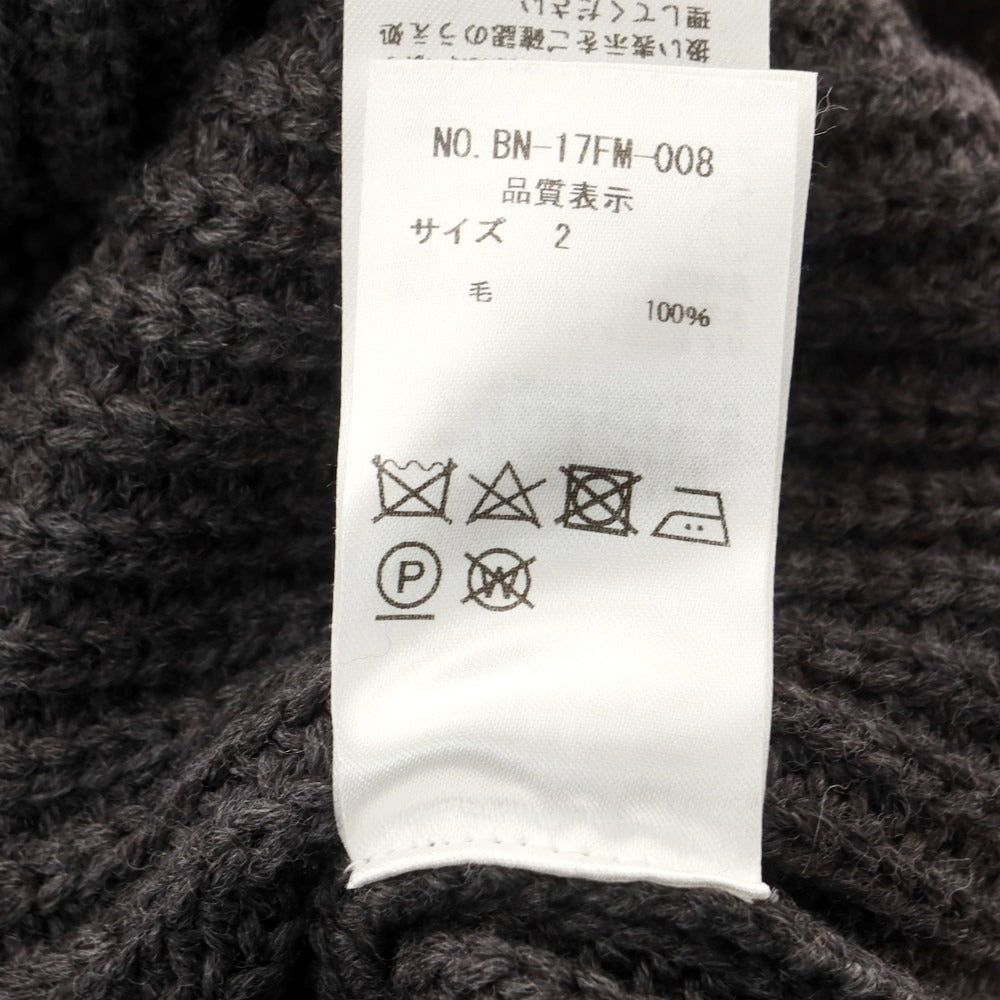 【中古】バトナー BATONER ローゲージ ウール クルーネック プルオーバーニット ダークグレー【 2 】【 状態ランクA 】【 メンズ 】