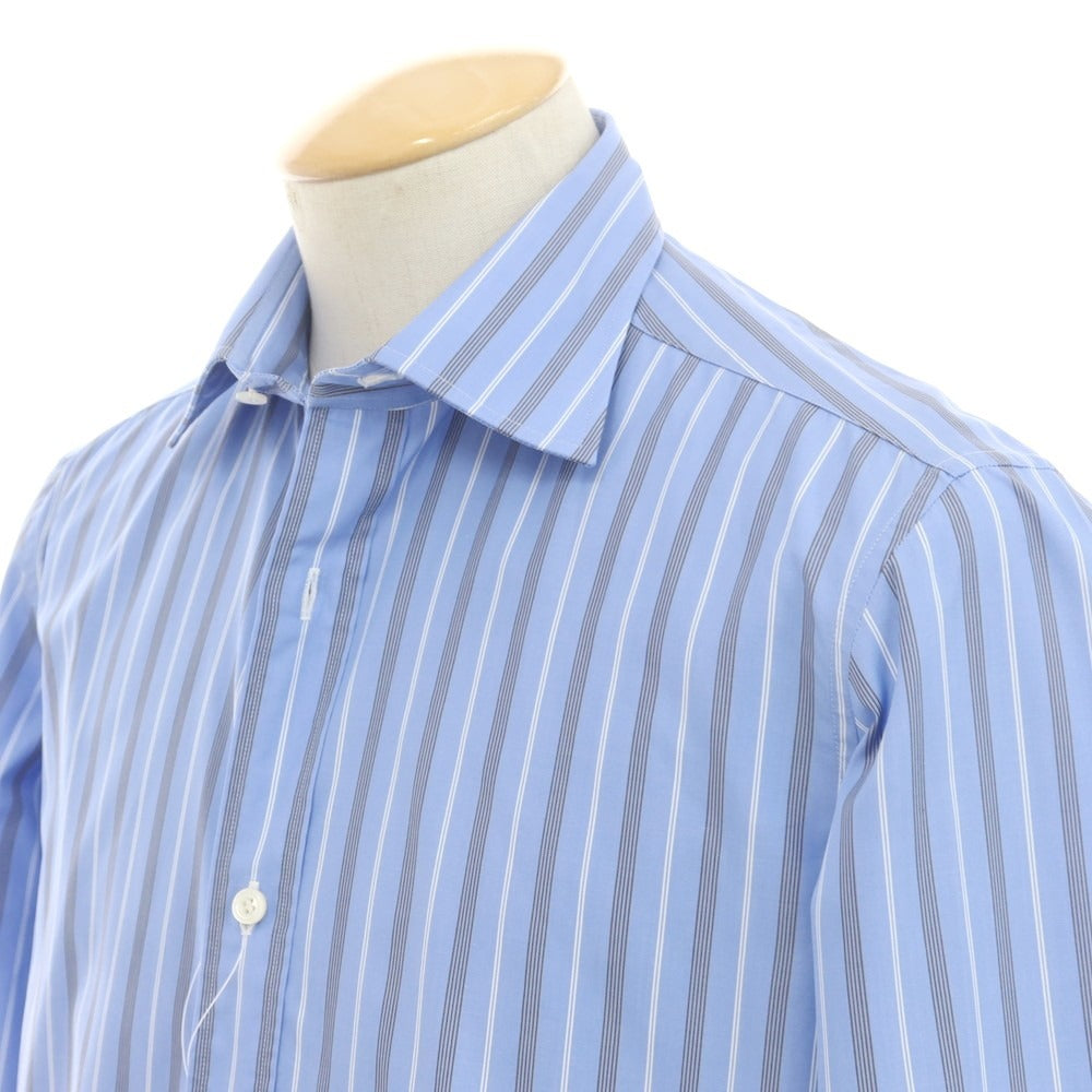 【中古】シャルベ CHARVET コットン ストライプ ドレスシャツ ブルーxホワイト【 38 】【 状態ランクB 】【 メンズ 】