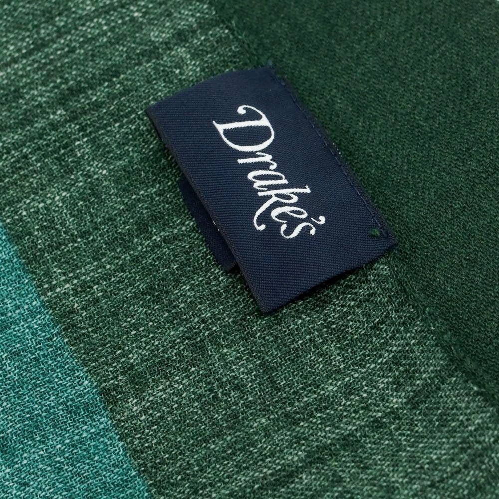 【中古】ドレイクス DRAKES ウール プリント ストール グリーン【 状態ランクA 】【 メンズ 】