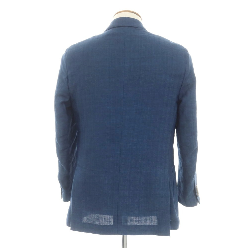 【中古】ラルディーニ LARDINI コットンリネン ダブルジャケット ライトネイビー【 48 】【 状態ランクB 】【 メンズ 】