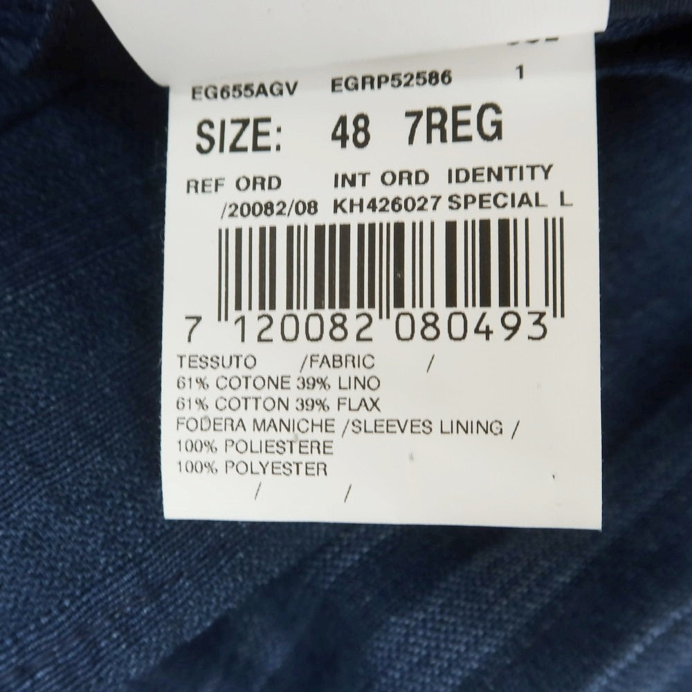 【中古】ラルディーニ LARDINI コットンリネン ダブルジャケット ライトネイビー【 48 】【 状態ランクB 】【 メンズ 】