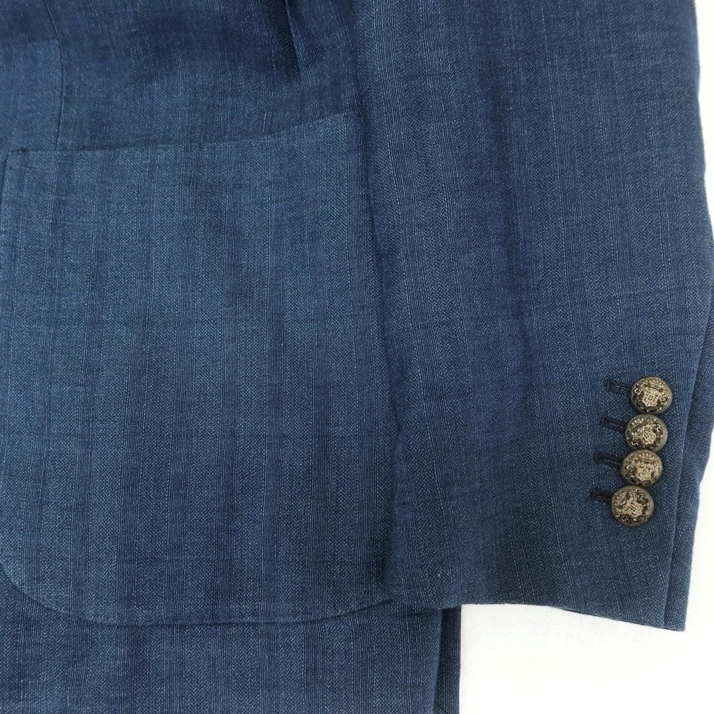 【中古】ラルディーニ LARDINI コットンリネン ダブルジャケット ライトネイビー【 48 】【 状態ランクB 】【 メンズ 】