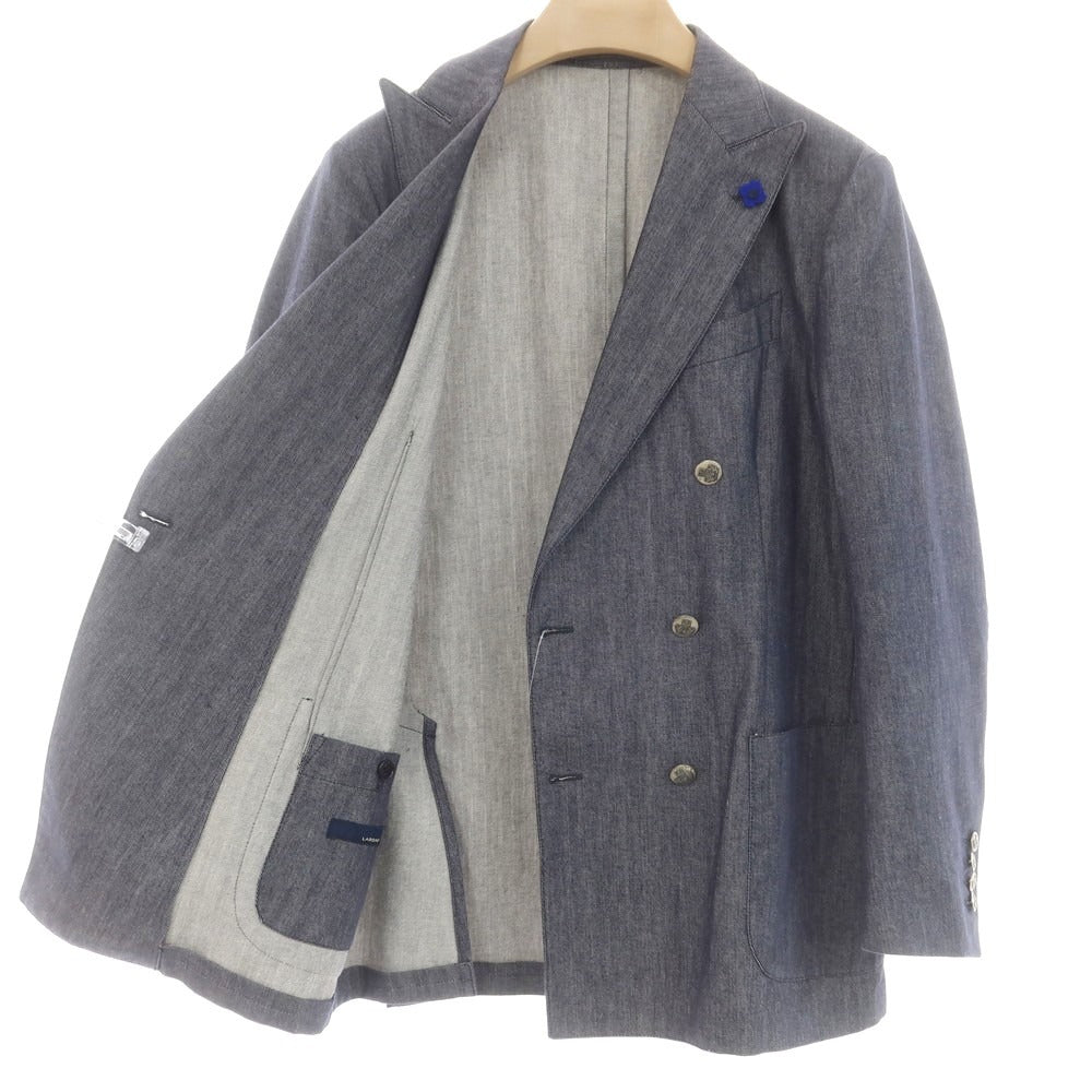 【中古】ラルディーニ LARDINI デニム ダブルジャケット ネイビー【 48 】【 状態ランクB 】【 メンズ 】