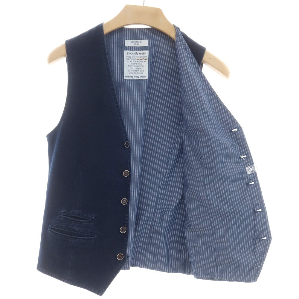 【中古】チルコロ1901 CIRCOLO 1901 ジャージーコットン ジレ ベスト ネイビー【 44 】【 状態ランクB 】【 メンズ 】