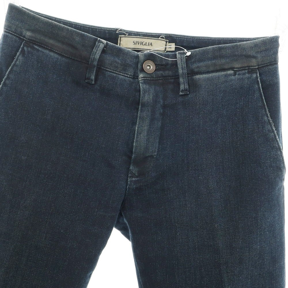 【中古】シビリア SIVIGLIA ストレッチ コットン デニムパンツ ネイビー【 31 】【 状態ランクC 】【 メンズ 】