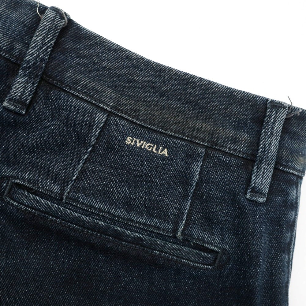 【中古】シビリア SIVIGLIA ストレッチ コットン デニムパンツ ネイビー【 31 】【 状態ランクC 】【 メンズ 】